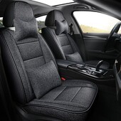 Univerzálny ľanový poťah na autosedačku pre Nissan Tiida, Kicks, Versa, Leaf, March, doplnky do interiéru, vhodné pre väčšinu sedanov, dodávok, SUV a nákladných vozidiel.