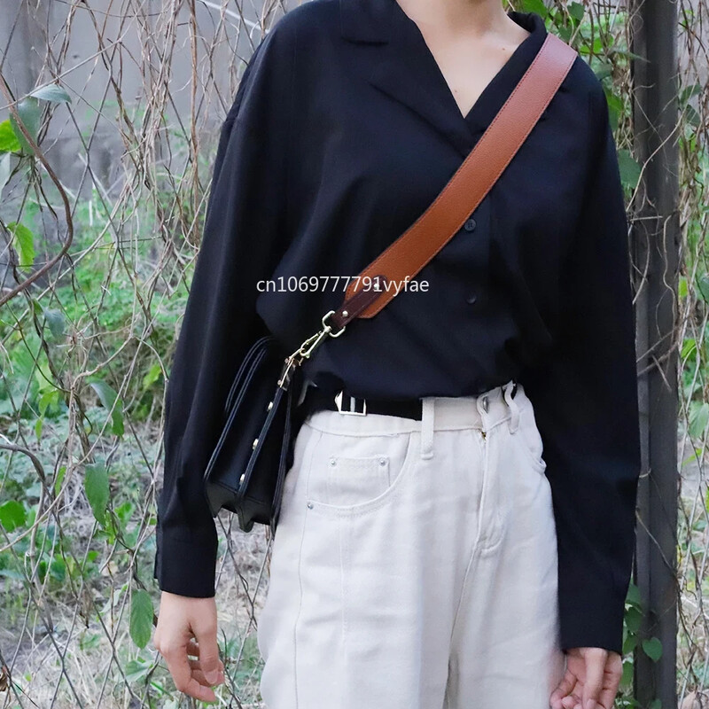 Curea de geantă din piele naturală de lux de 95 cm, cu două fețe, curea de umăr lată, curea încrucișată, reglabilă, geantă de schimb Accesorii