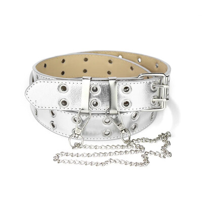 Všestranný punkový opasok Dámske oblečenie Niche Design Sensibility Pink Chain Jeans Belt Air Eyelet Dámsky džínsový pás