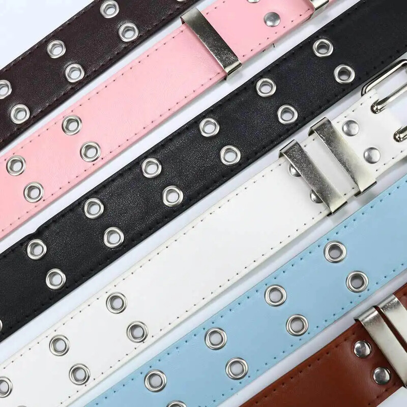 Všestranný punkový opasok Dámske oblečenie Niche Design Sensibility Pink Chain Jeans Belt Air Eyelet Dámsky džínsový pás