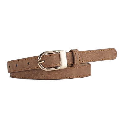 Šírka: 1,8 cm Jednoduchý dámsky opasok z umelej kože, módny trend, džínsy, doplnky, opasok, gotický, retro, Y2k zlatá pracka, tenký pás