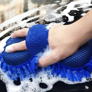 Car Wash Mitt Microfiber, Premium Chenille Σφουγγάρι πλυσίματος αυτοκινήτου, Κιτ καθαρισμού απορροφητικών χωρίς γρατσουνιές και χνούδι, εργαλεία πλυσίματος με ξεσκονόπανο