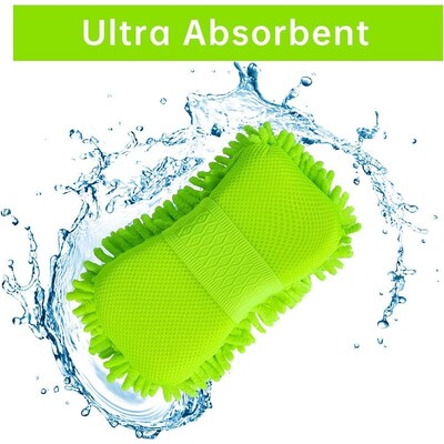 Microfibră pentru mănușă de spălat auto, burete de spălat auto din chenille premium, kit de curățare absorbant fără zgârieturi și scame, instrumente de spălat praf