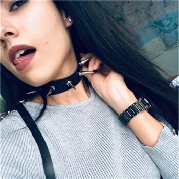 Punk Long Spike Choker από συνθετικό δέρμα κολάρο για γυναίκες Ανδρικά Αξεσουάρ Κολιέ κολιέ με καρφώματα με καρφιά Chocker 2024