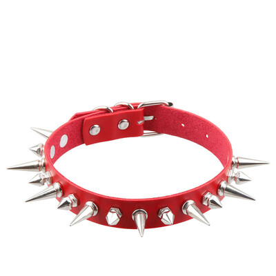 Punk hosszú tüskés choker műbőr gallér nőknek, férfiaknak. Menő, nagy szegecsekkel szegecselt Chocker gót stílusú nyaklánc kiegészítők 2024