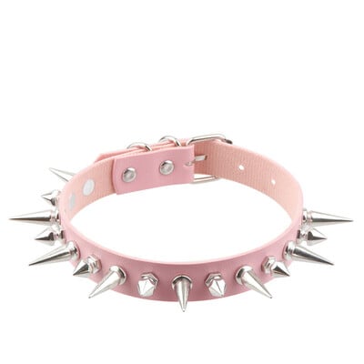 Punk hosszú tüskés choker műbőr gallér nőknek, férfiaknak. Menő, nagy szegecsekkel szegecselt Chocker gót stílusú nyaklánc kiegészítők 2024