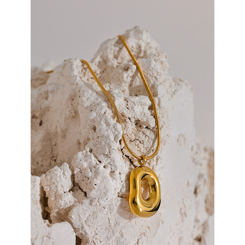 Yhpup 316l nehrđajući čelik geometrijski šuplji privjesak ogrlica modni metalni šarm vodootporni lijevani Pvd presvučeni nakit poklon