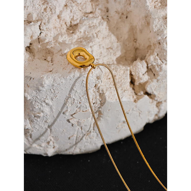 Yhpup 316l nehrđajući čelik geometrijski šuplji privjesak ogrlica modni metalni šarm vodootporni lijevani Pvd presvučeni nakit poklon