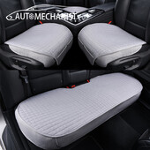 Autósülés párna Komfort autósülés huzat Első/hátsó len ülések védőpárna szőnyeg Lélegző belső védőtartozékok