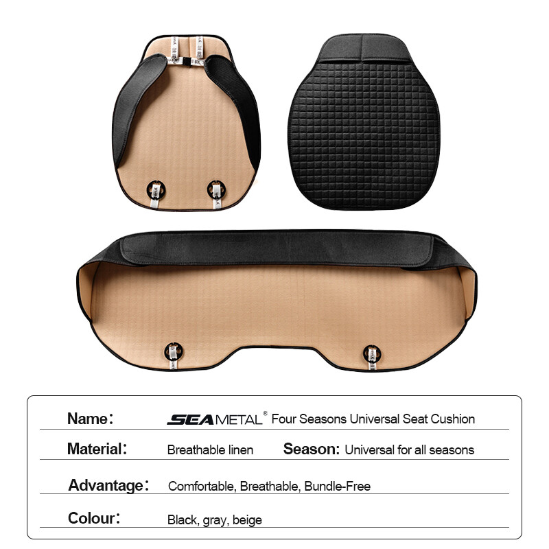 Autósülés párna Komfort autósülés huzat Első/hátsó len ülések védőpárna szőnyeg Lélegző belső védőtartozékok