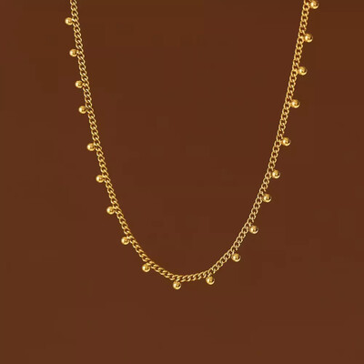 Minimalistička ogrlica od čipke Vodootporna pozlaćena perla s resicama Čisti lanac Ogrlica Zimski modni nakit za studentice