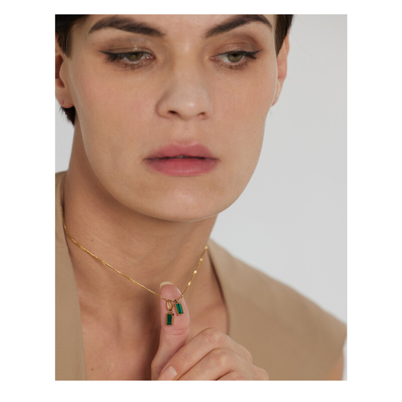 Yhpup rozsdamentes acél zöld köbös cirkónia medál nyaklánc női ékszer nyilatkozat stílusos egyedi tervezésű gallér ajándék