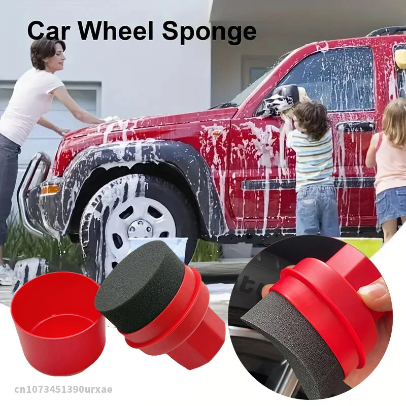 Automobilių padangų vaškavimo kempinė su dangteliu automobilio plovimo plovimo padangų kontūravimo aplikatoriumi Padangos valymo įrankis Automobilio detalių šepetys