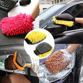 Chenille Rukavice na umývanie auta, mikrovláknové utierky, špongia na auto, bez poškriabania, čistenie auta, koralový zamatový obojstranný nástroj na čistenie auta