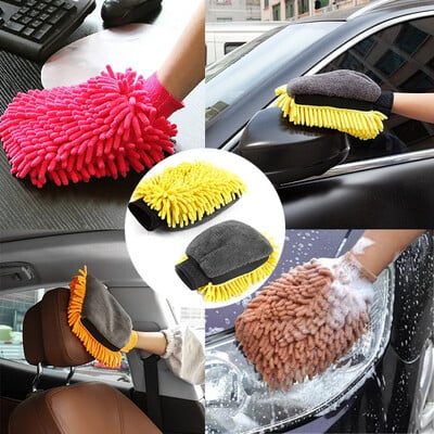 Mănuși pentru spălătorie auto din nislie șterge din microfibră Burete pentru mașină fără zgârieturi Curățare catifea Coral Instrument de curățare a mașinii cu două fețe