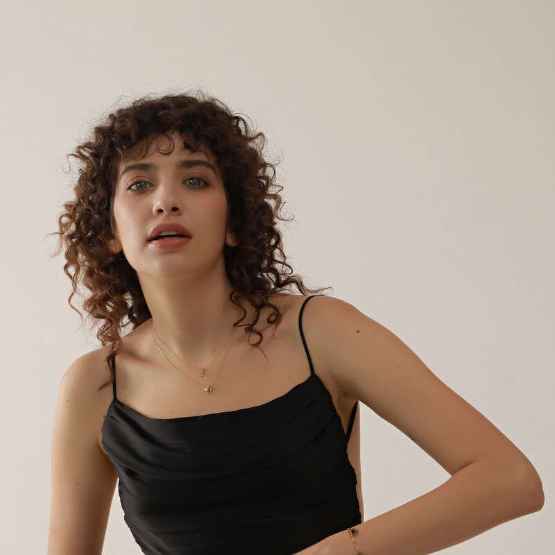 Yhpup rozsdamentes acél olívazöld köbös Zirocnia elegáns medál nyaklánc nőknek minimalista bájos koreai divatos gallér ékszerek