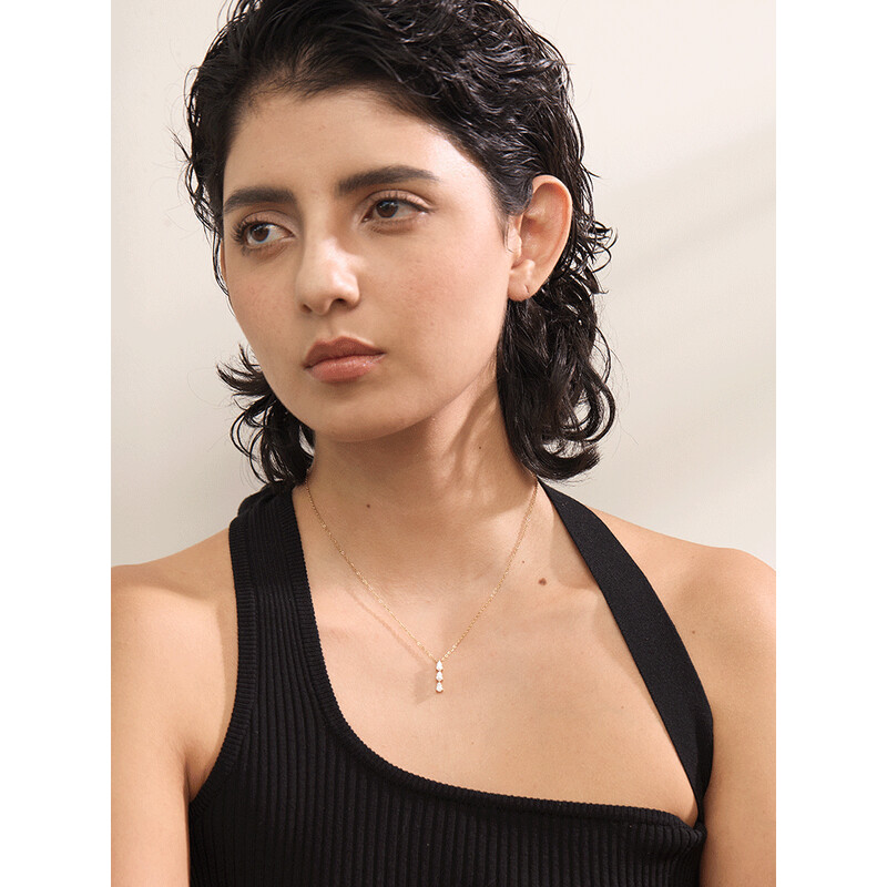 Yhpup Delicat, strălucitor, zirconiu cubic, picătură de apă, guler, pandantiv, oțel inoxidabil 2024, bijuterii de modă dulce și chic, cadou