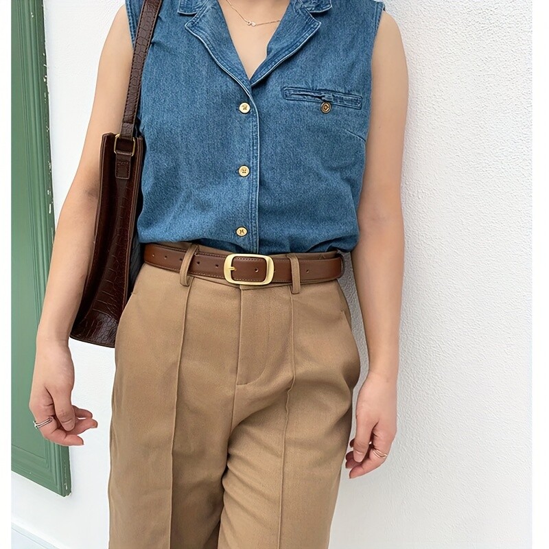 Női bőr övek farmerhez Női szíj ötvözet fém tűs csatos divat öv