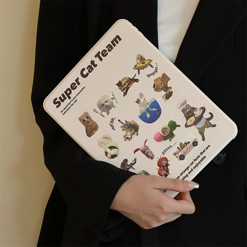 Egy szép macska iPad 2024 Air Pro 11 12,9 13 tok 360°-os elforgatása 9,7 10,2 5. 6. 7. 8. 9. 2022 10. generációs tok Air 5 4 3 Borító