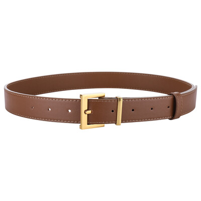 Madingi nišiniai natūralios odos sagtimi moteriški diržai vientisos spalvos sidabrinė sagtimi prabangūs džinsai platūs moteriški diržai