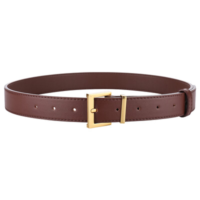 Madingi nišiniai natūralios odos sagtimi moteriški diržai vientisos spalvos sidabrinė sagtimi prabangūs džinsai platūs moteriški diržai