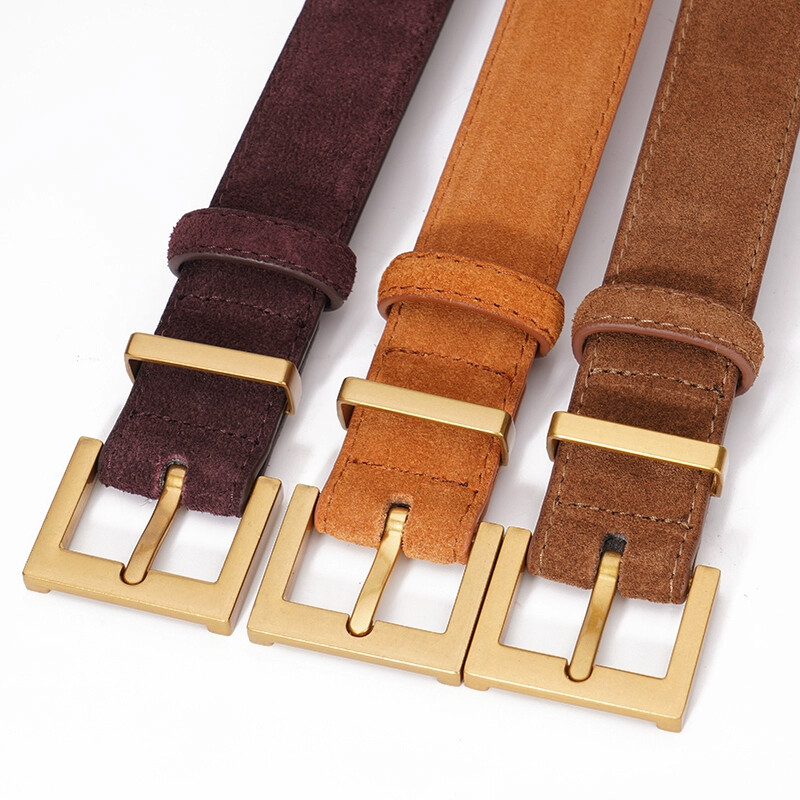 Madingi nišiniai natūralios odos sagtimi moteriški diržai vientisos spalvos sidabrinė sagtimi prabangūs džinsai platūs moteriški diržai