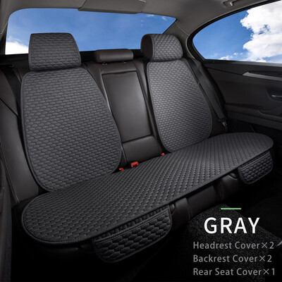 Univerzális len autósülésvédő védő vászon első hátsó párnavédő párna szőnyeg háttámla az autó belső szőnyegkészlethez