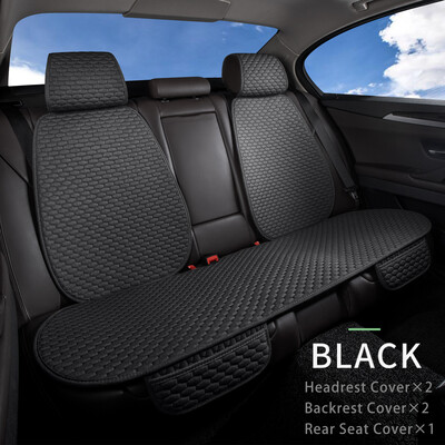 Univerzális len autósülésvédő védő vászon első hátsó párnavédő párna szőnyeg háttámla az autó belső szőnyegkészlethez