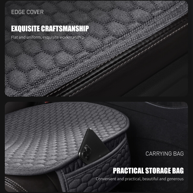 Univerzális len autósülésvédő védő vászon első hátsó párnavédő párna szőnyeg háttámla az autó belső szőnyegkészlethez