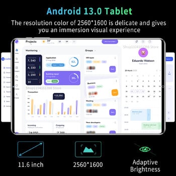 2024 г. Нов 11,6-инчов мрежов Android 13.0 таблет 16GB RAM 1TB ROM 16MP 32MP 10-ядрен 12000mAh таблет 4 5G Wifi таблет