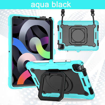 Pentru husă iPad 7th 8th 9th 10th Air 3rd 4th 5th Pro 11 Mini 6th mâner rotativ Suport tabletă Kickstand Curea de umăr Rezistent la șocuri