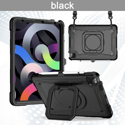 Pentru husă iPad 7th 8th 9th 10th Air 3rd 4th 5th Pro 11 Mini 6th mâner rotativ Suport tabletă Kickstand Curea de umăr Rezistent la șocuri