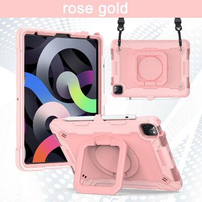 Pentru husă iPad 7th 8th 9th 10th Air 3rd 4th 5th Pro 11 Mini 6th mâner rotativ Suport tabletă Kickstand Curea de umăr Rezistent la șocuri