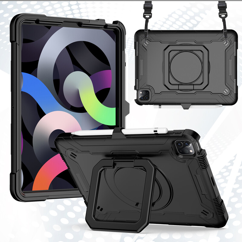 Pentru husă iPad 7th 8th 9th 10th Air 3rd 4th 5th Pro 11 Mini 6th mâner rotativ Suport tabletă Kickstand Curea de umăr Rezistent la șocuri