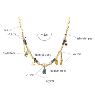 Természetes édesvízi gyöngy nyaklánc rozsdamentes acél természetes kő gyöngyök szív lánc ékszer kiegészítők lánynak ajándék