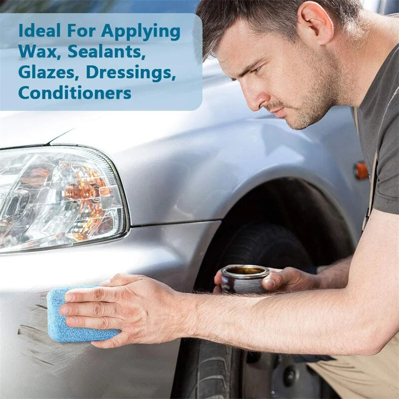 1/8db mikroszálas felhordó párna, részletező autótisztító szivacs az autókerámia bevonathoz.