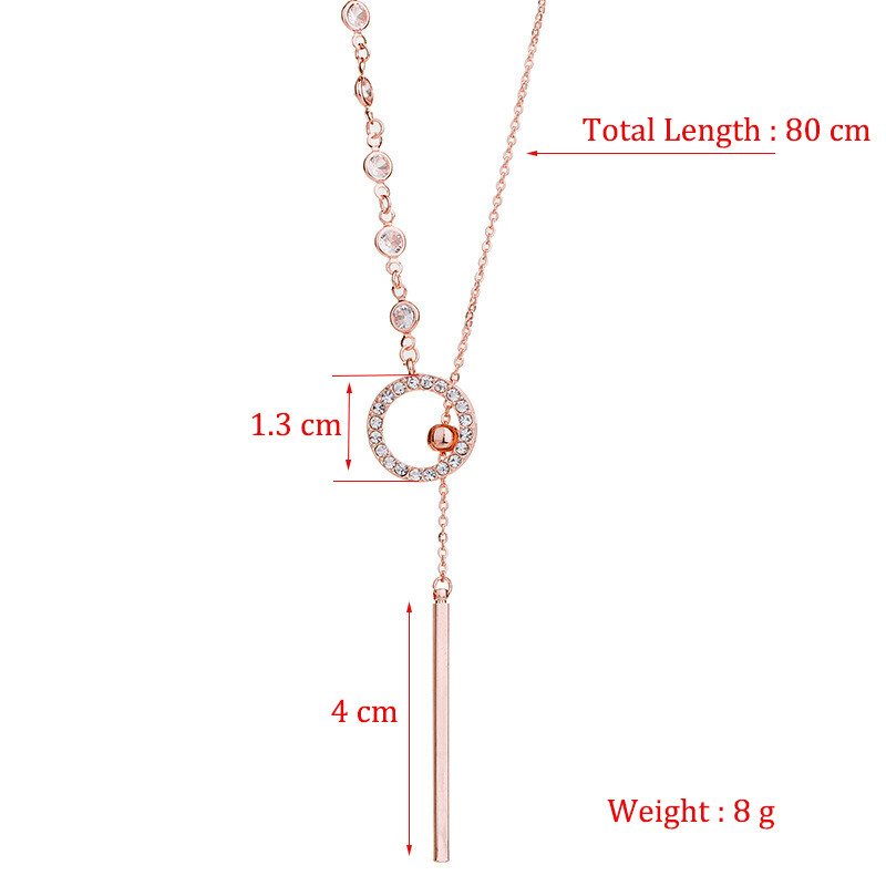 Női divat hosszú pulóver lánc függő nyakláncok Fényes mikrokristály, kerek, kör alakú csepp női divatos nyaklánc kiegészítők