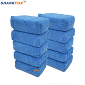 Sharkfox Rectangular Microfiber Applicator and Cleaning Pads Σφουγγάρι αποτρίχωσης με κερί μπλε και γκρι Care Γυάλισμα με κερί μικροϊνών