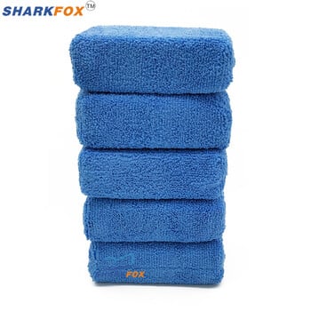 Sharkfox Rectangular Microfiber Applicator and Cleaning Pads Σφουγγάρι αποτρίχωσης με κερί μπλε και γκρι Care Γυάλισμα με κερί μικροϊνών