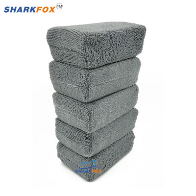 Sharkfox Rectangular Microfiber Applicator and Cleaning Pads Σφουγγάρι αποτρίχωσης με κερί μπλε και γκρι Care Γυάλισμα με κερί μικροϊνών