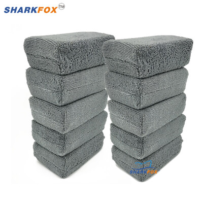 Sharkfox Rectangular Microfiber Applicator and Cleaning Pads Σφουγγάρι αποτρίχωσης με κερί μπλε και γκρι Care Γυάλισμα με κερί μικροϊνών