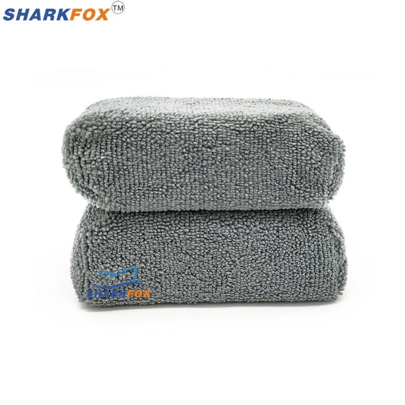 Sharkfox Rectangular Microfiber Applicator and Cleaning Pads Σφουγγάρι αποτρίχωσης με κερί μπλε και γκρι Care Γυάλισμα με κερί μικροϊνών