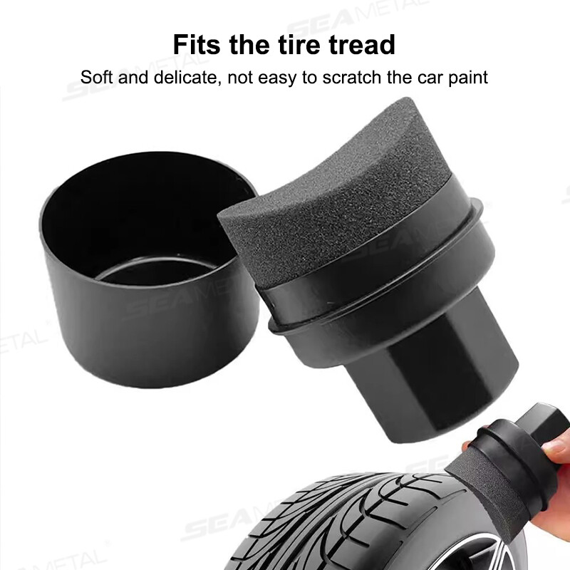 SEAMETAL autógumi fényes felhordó kefe Ergonómikus viasz felhordó párna Puha fényes ecset hordozható szivacs autógumi gyantázásához