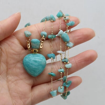 Természetes kő Ametiszt parfümös palack medál varatok nyaklánc kavics lánc barkács ékszer anyag nyaklánc kiegészítők ajándék