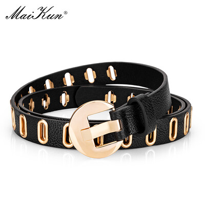 Maikun New Grunge Cureaua pentru femei, cu găuri reglabile, Curele grunge punk pentru femei, din aliaj, cu cataramă, centură din piele PU