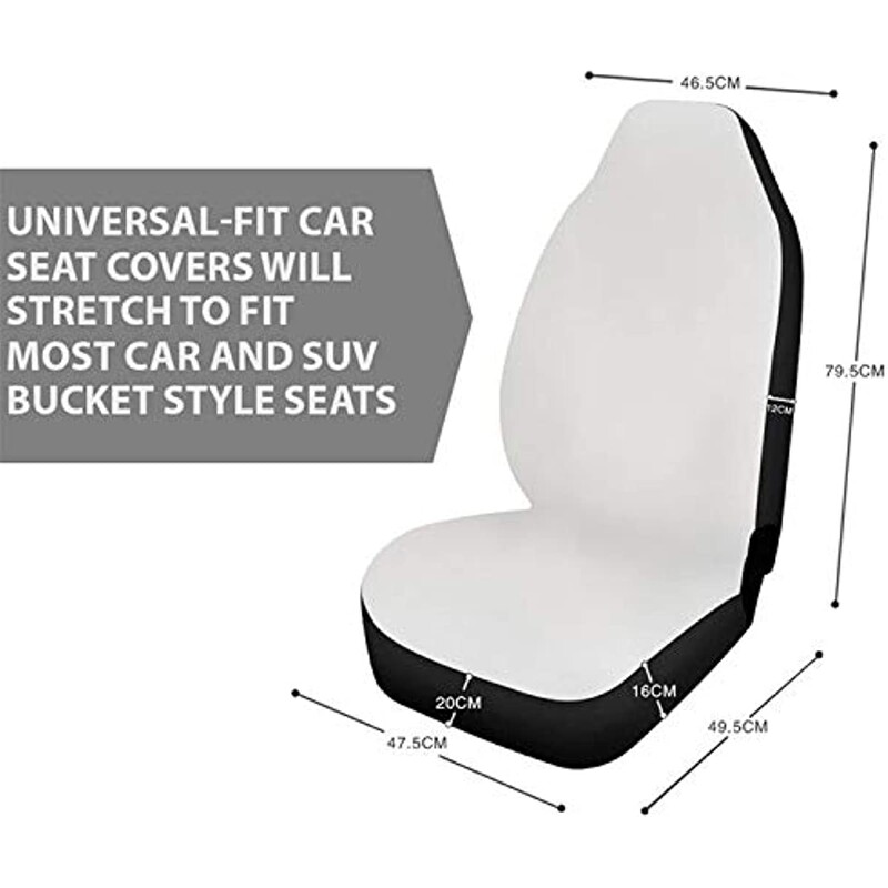 Buybai Huse pentru scaune de mașină Protectoare pentru scaune din față 2 bucăți drăguț din denim și model de pisică pentru animale de companie, ultra moale, potrivire universală pentru vehicul