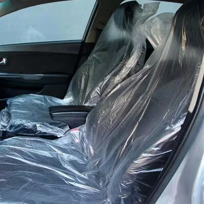 50Gb vienreizējās lietošanas transportlīdzekļa sēdekļa putekļu necaurlaidīgi pārvalki 140x80 cm caurspīdīgi universāli automašīnas sēdekļa krēsla aizsargi ūdensnecaurlaidīgi plastmasas pārvalki