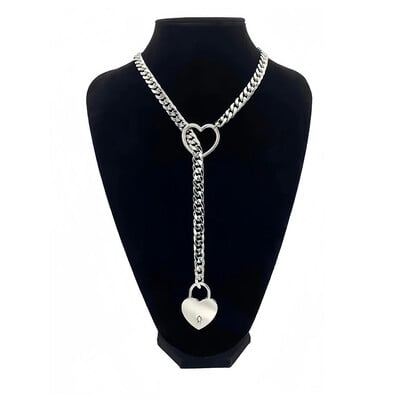 Colier reglabil cu inimă de dragoste, pandantiv cu lanț din metal gotic, Y2k, Hip Hop, accesorii simple pentru femei, cadou pentru bijuterii pentru bărbați.