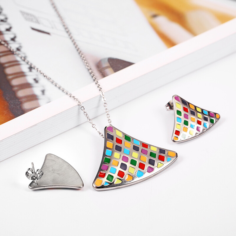 Xuanhua rozsdamentes acél készletek nőknek Többszínű luxus divatékszerek indiai ékszer készletek ékszer kiegészítők