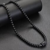 Jedinstvena ogrlica od crnog oniksa 12 zviježđa za muškarce 19 inča Kopča od nehrđajućeg čelika Kratka kragna Ležerni dodaci Njemu